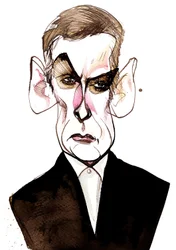 Schottischer Schauspieler und Filmregisseur Peter Capaldi (geboren 1958); Karikatur
